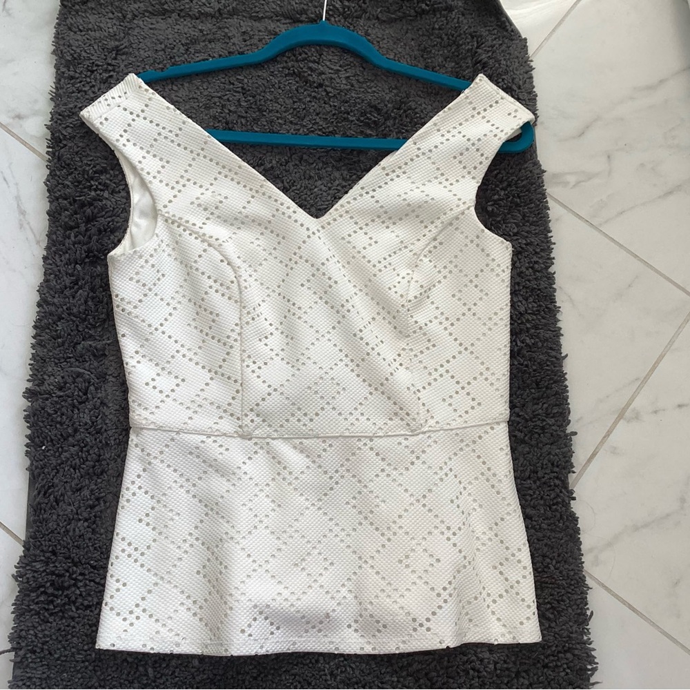 White Sleeveless Eyelet Top